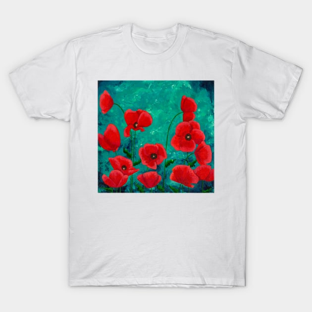 Red Poppies T-Shirt by wynbre
